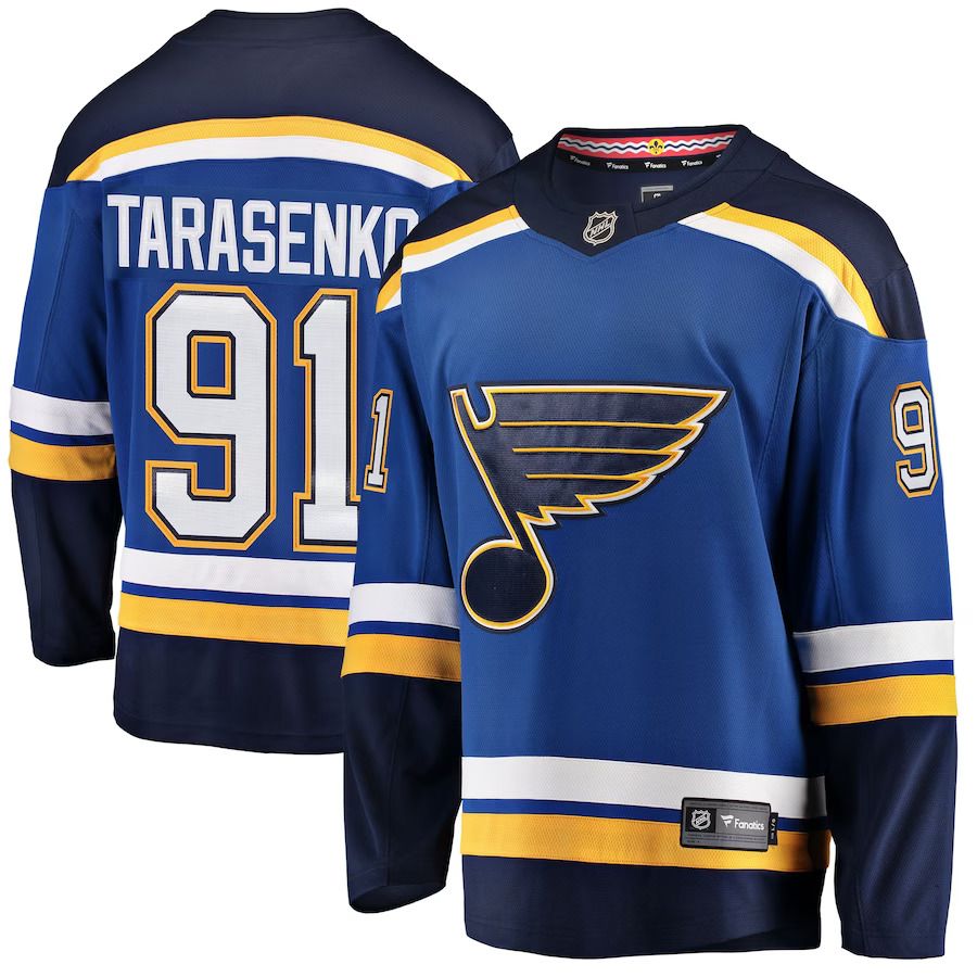 Men St. Louis Blues 91 Vladimir Tarasenko Fanatics Branded Royal Breakaway Player NHL Jersey